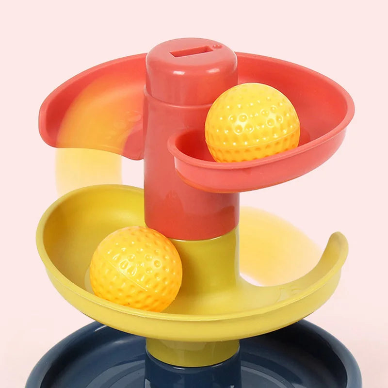 Baby Toy Rotating Rolling Ball Pile Tower Gliding Montessori Educational Toy for Babies Kids Stacking Spin Track Newborn Gift