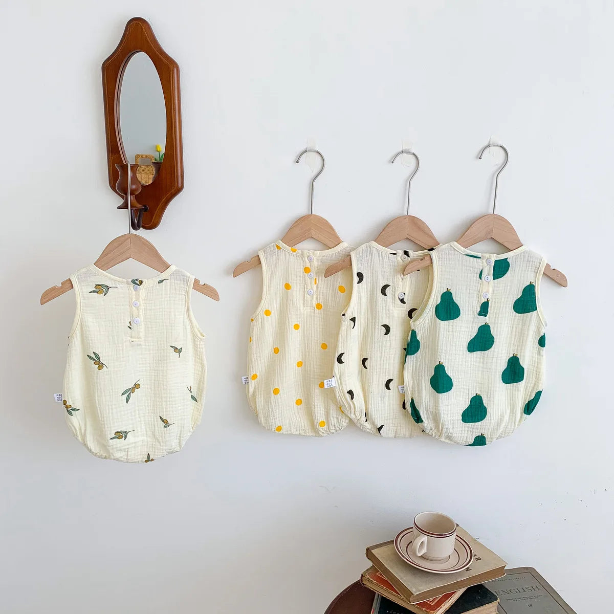 2025 New In Summer Infant Newborn Baby Girls Boys Wrinkle Cloth Cotton Outfits Kids Casual Jumpsuits Toddler Bodysuits