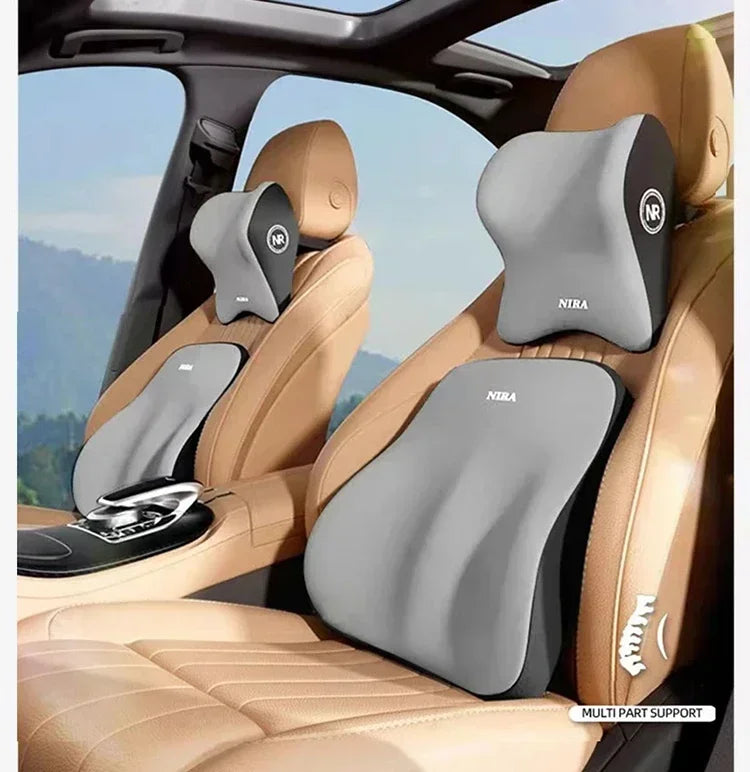 New Car Lumbar Support Pillow Memory FoamAuto Neck Pillow Waist Support Removable Washable Backrest Universal Vehicle Cushion