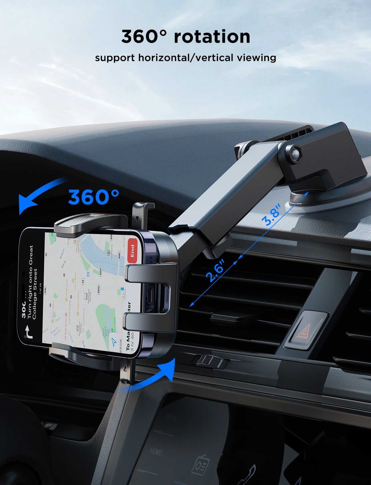 Joyroom Universal Car Mount Phone Holder with Suction Cup Base Dashboard Car Cell Phone Stand For iPhone Samsung Google Huawei