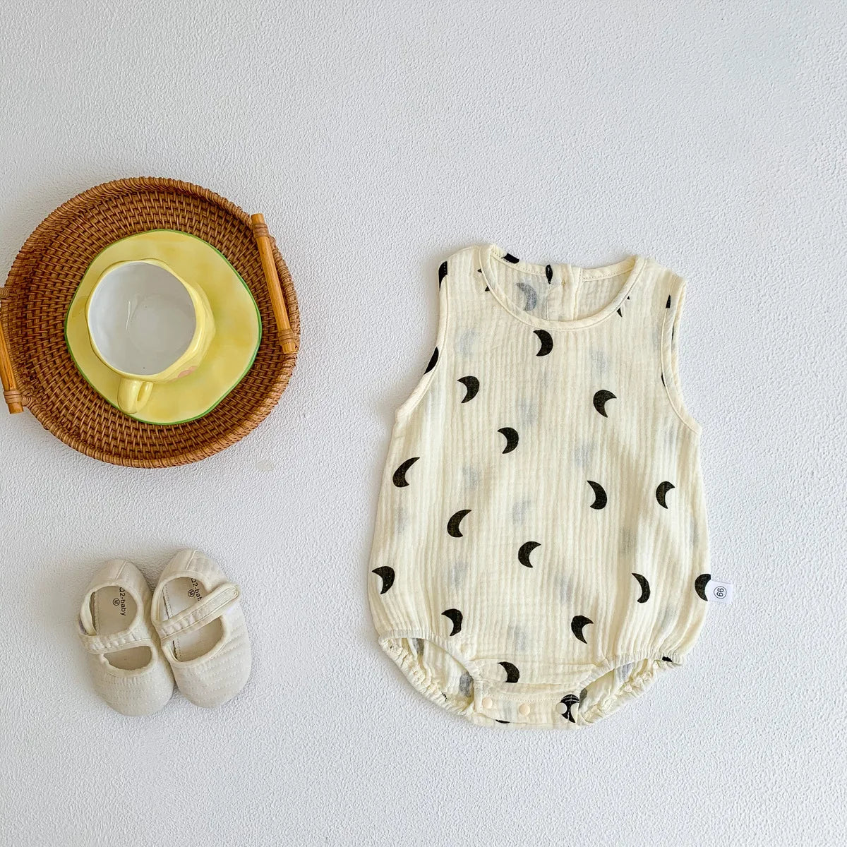 2025 New In Summer Infant Newborn Baby Girls Boys Wrinkle Cloth Cotton Outfits Kids Casual Jumpsuits Toddler Bodysuits