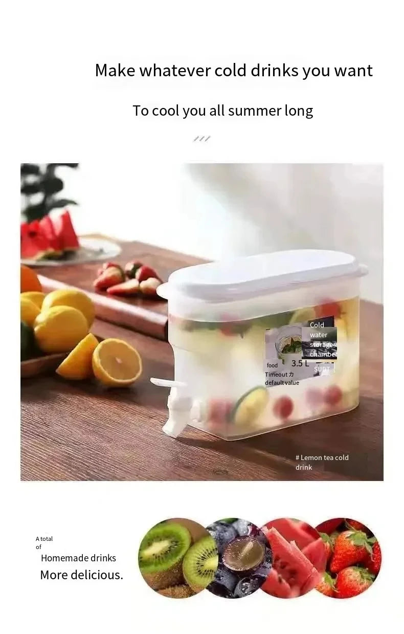 3.5L/5L Large Capacity Cold Kettle with Faucet In Refrigerator Iced Beverage Dispenser Cold Water Pitcher for Summer Drinkware