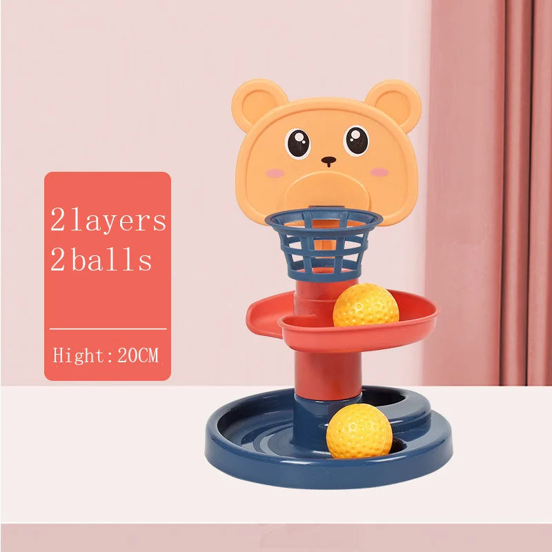 Baby Toy Rotating Rolling Ball Pile Tower Gliding Montessori Educational Toy for Babies Kids Stacking Spin Track Newborn Gift
