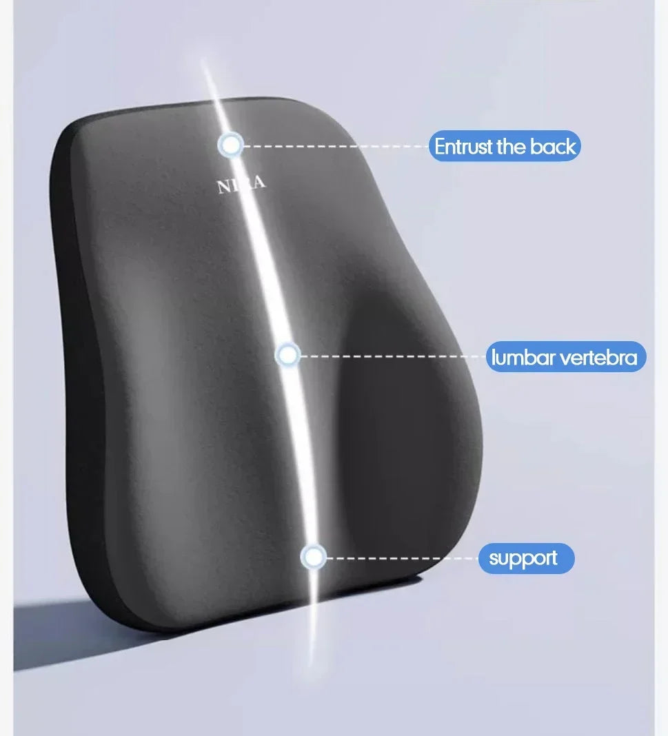 New Car Lumbar Support Pillow Memory FoamAuto Neck Pillow Waist Support Removable Washable Backrest Universal Vehicle Cushion