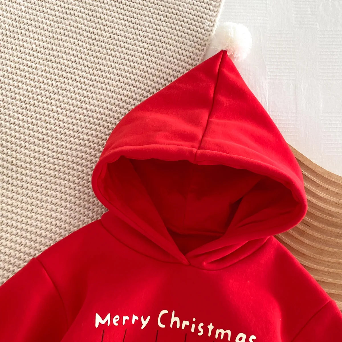 Infant Baby Boys Girls Christmas Romper Long Sleeve Thicken Hooded Letters Print Jumpsuit Fall Winter Newborn Clothes Christmas