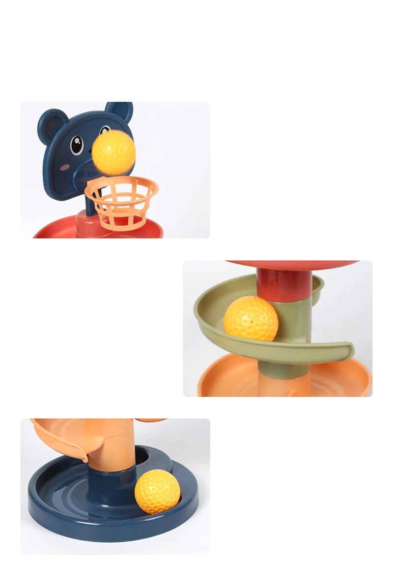 Baby Toy Rotating Rolling Ball Pile Tower Gliding Montessori Educational Toy for Babies Kids Stacking Spin Track Newborn Gift