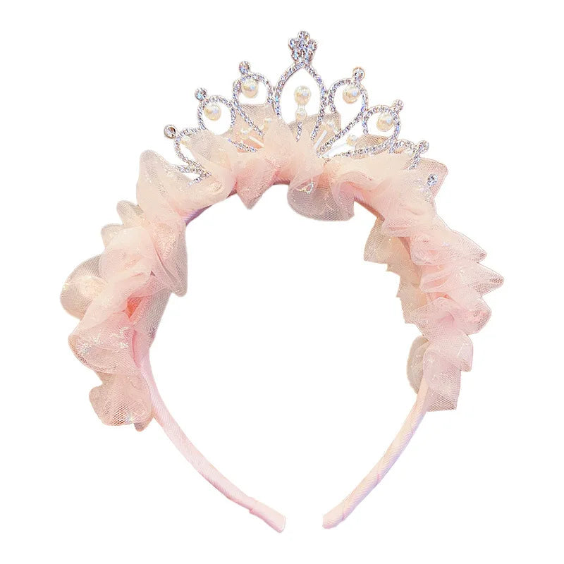 Children's Princess Super Immortal Crown Headpiece Hair Hoop Girl's Birthday One Year Old Photo Headband Baby Stylish Hair Clip