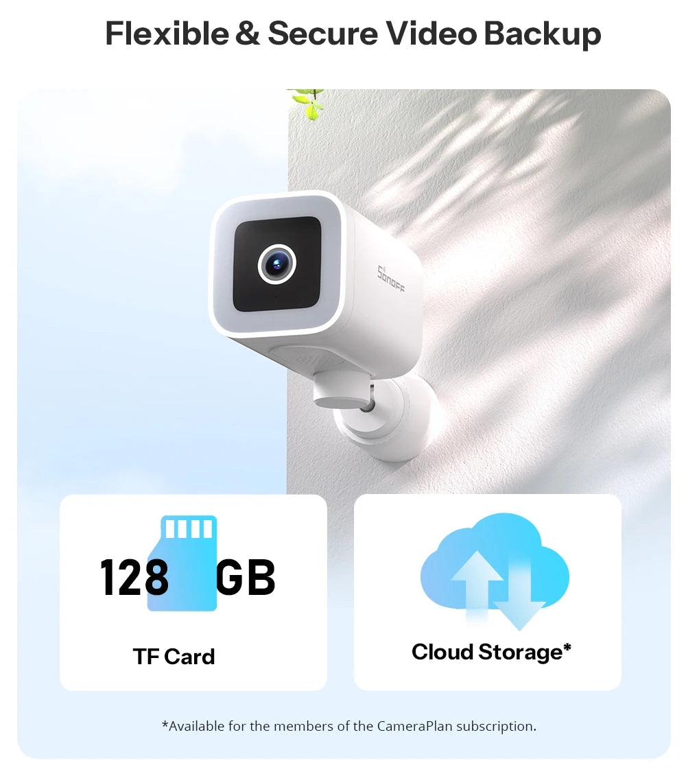 CAM-B1P Outdoor Smart Security Camera 2K HD With AI Human Detection IP65 Weatherproof 180° Pan Control Alexa Google Home