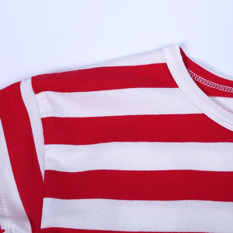 Summer Short Sleeved Baby Rompers 0-2Y Striped Onesies for Newborn Baby Boy Infant Girl Moon Printed Jumpsuit Baby Clothing