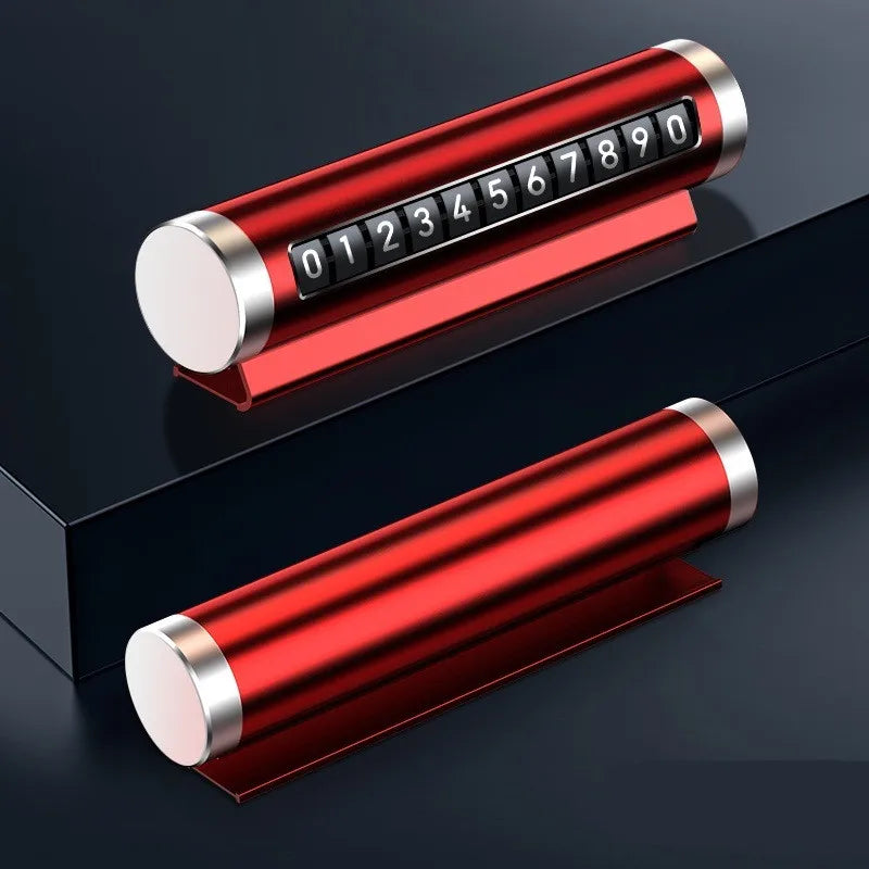 Metal Car Temporary Parking Card Universal Rotate Phone Number Plate Aluminum Stickers Park Stop in Car-styling Auto Accessories
