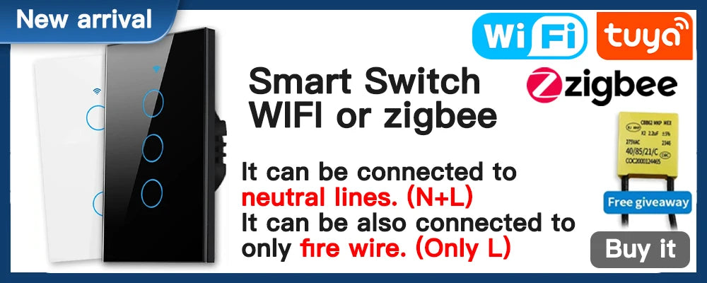 TNCE Tuya Brazil Plug 16/20A adapter, WIFI or zigbee socket with Power Monitor, Smart outlet control,Voice for Google Home Alexa