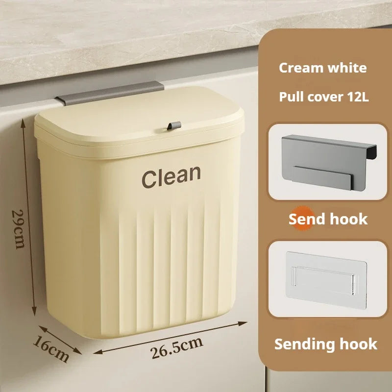 Hanging Trash can Kitchen Hanging with Lid Bathroom Accessories Mounted Recycling Garbage Baskests Wall Mounted Garbage Bins