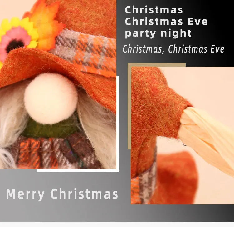 1pc Fall Gnome Autumn Gnome Pumpkin Sunflower Swedish Dwarf Thanksgiving Day Christmas Decor Nordic Gnome Land God Old Man Decor