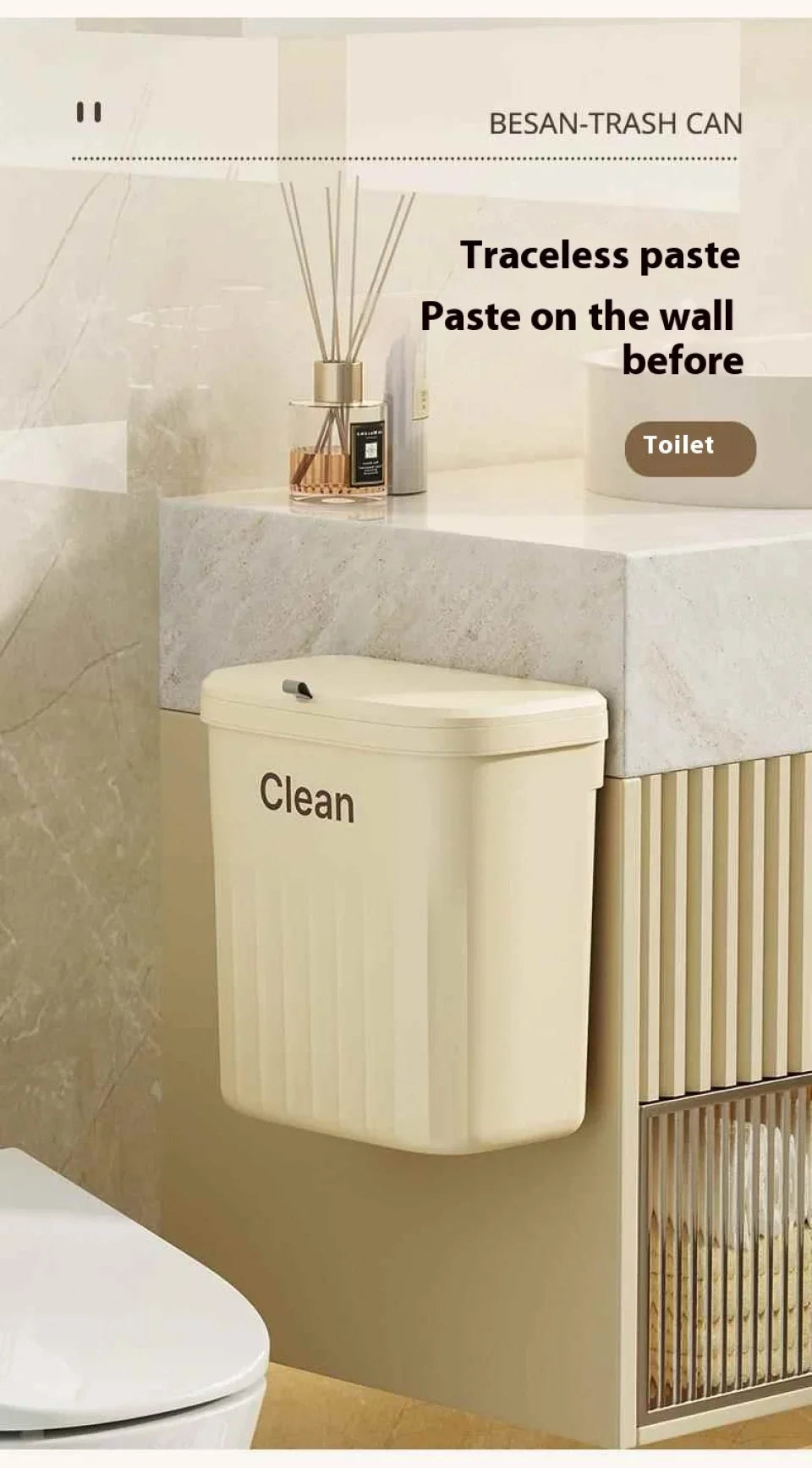 Hanging Trash can Kitchen Hanging with Lid Bathroom Accessories Mounted Recycling Garbage Baskests Wall Mounted Garbage Bins