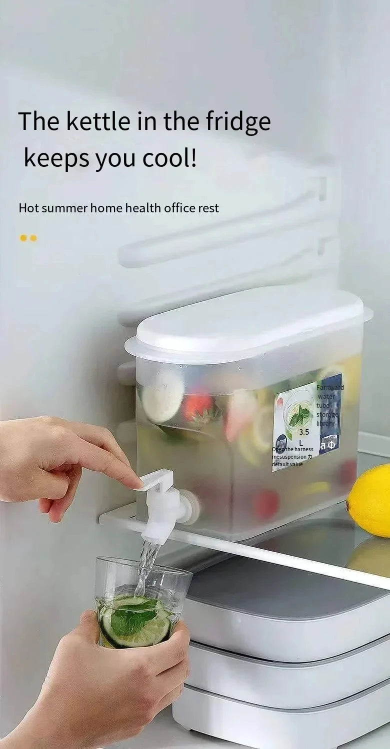 3.5L/5L Large Capacity Cold Kettle with Faucet In Refrigerator Iced Beverage Dispenser Cold Water Pitcher for Summer Drinkware