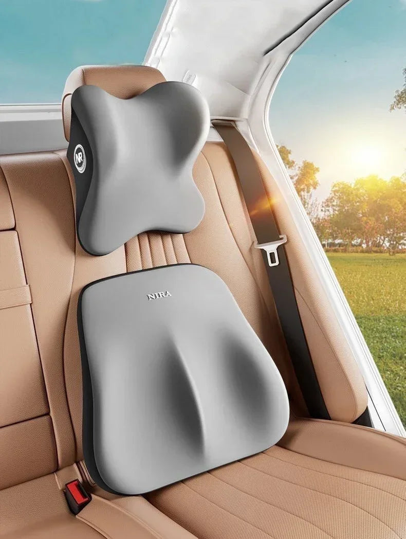 New Car Lumbar Support Pillow Memory FoamAuto Neck Pillow Waist Support Removable Washable Backrest Universal Vehicle Cushion