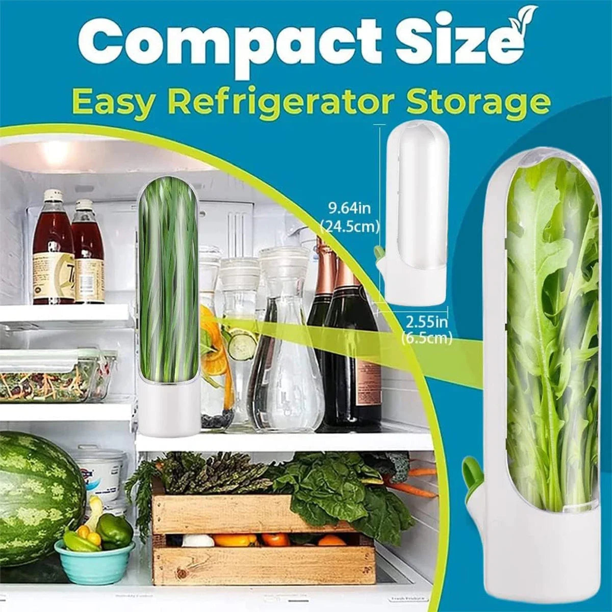 1/2/3PCS Herb Saver Storage Container Fresh Herb Keeper Vanilla Vegetables Fresh Preservation Bottle For Refrigerator Kitchen