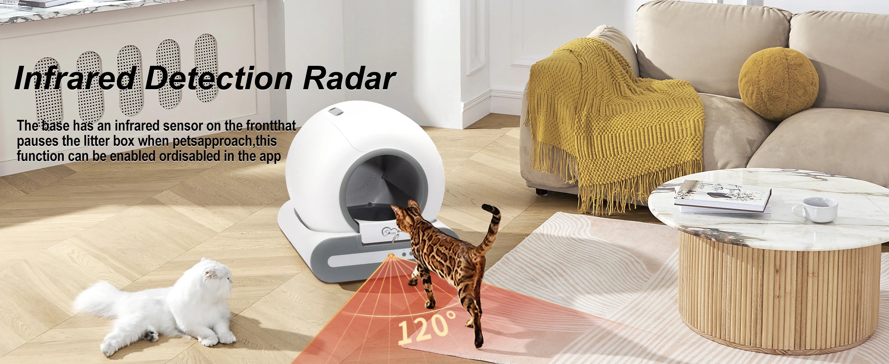 DOEL  Automatic Cat Litter Box Self Cleaning with App Control & Cat Litter Mat Smart Cat Toilet for Multiple Large Cats
