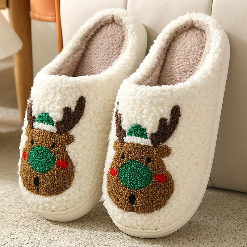 Cute Christmas Elk Slippers