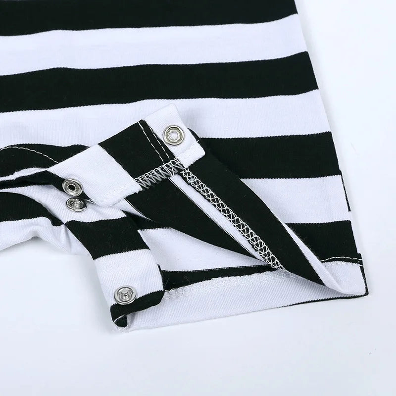 Summer Short Sleeved Baby Rompers 0-2Y Striped Onesies for Newborn Baby Boy Infant Girl Moon Printed Jumpsuit Baby Clothing