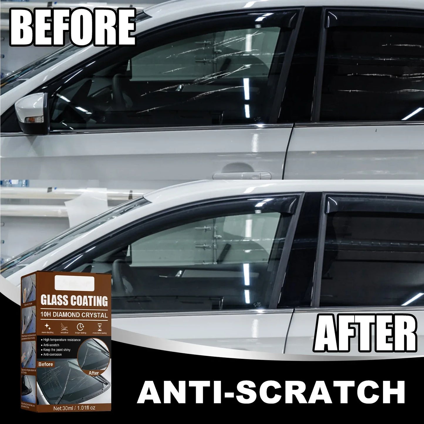 Car Glass Coating Ceramic Coating Nano Crystal Coating Car Windows Polishing Scratch Resistance Glass Waterproof Dustproof Agent