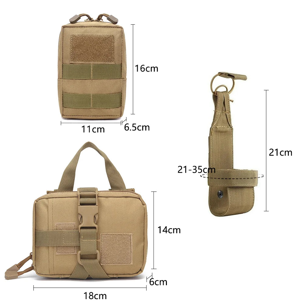 Military Large Dog Harness Collar Leash Bags Patches Set Pet Malinois Training Vests Tactical Dogs Harnesses Accessories