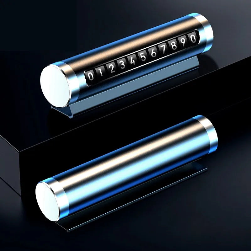 Metal Car Temporary Parking Card Universal Rotate Phone Number Plate Aluminum Stickers Park Stop in Car-styling Auto Accessories