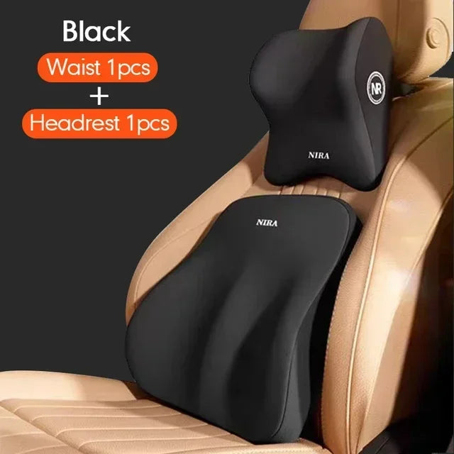 New Car Lumbar Support Pillow Memory FoamAuto Neck Pillow Waist Support Removable Washable Backrest Universal Vehicle Cushion