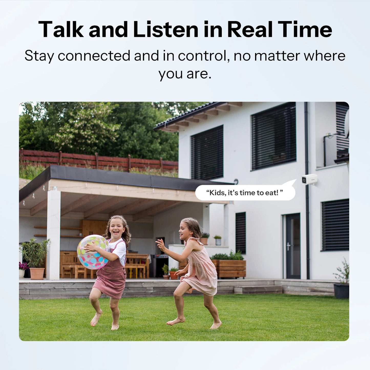 CAM-B1P Outdoor Smart Security Camera 2K HD With AI Human Detection IP65 Weatherproof 180° Pan Control Alexa Google Home