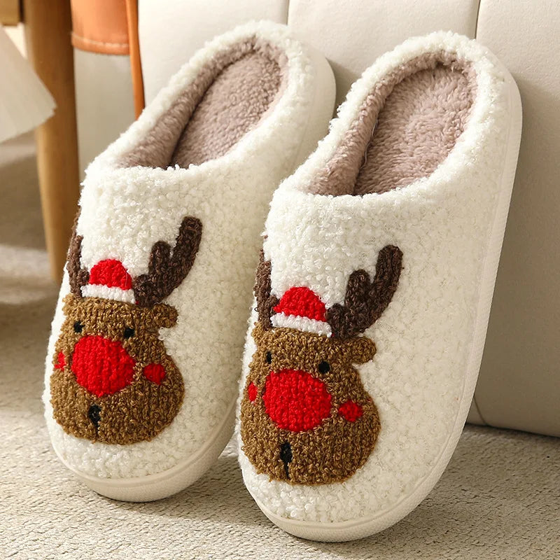 Cute Christmas Elk Slippers