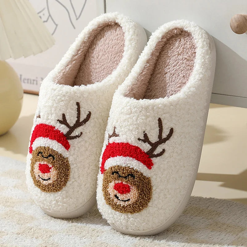 Cute Christmas Elk Slippers