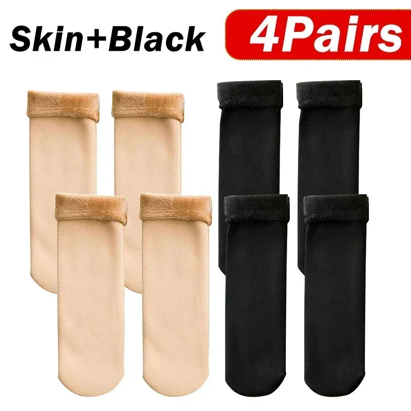 1/2/4/5Pair New Women Winter Thicken Warm Short Socks Thermal Cashmere Wool Socks Nylon Snow Velvet Boots Home Floor Calcetines